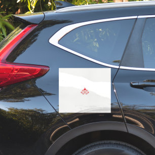 a design of a red flower on a white background sticker