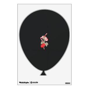 a design of a red flower on a white background wall decal