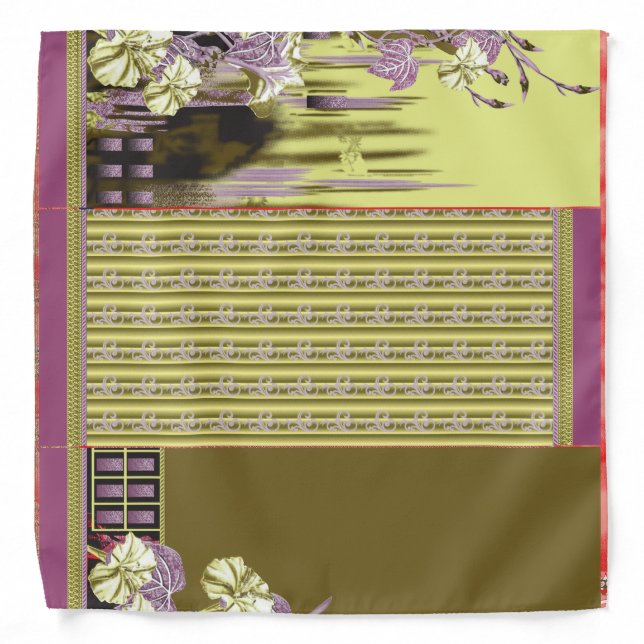 a design of a vase with flowers in it bandana (Front)