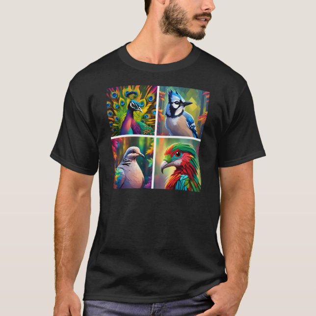 A design with 4 birds T-Shirt (Front)
