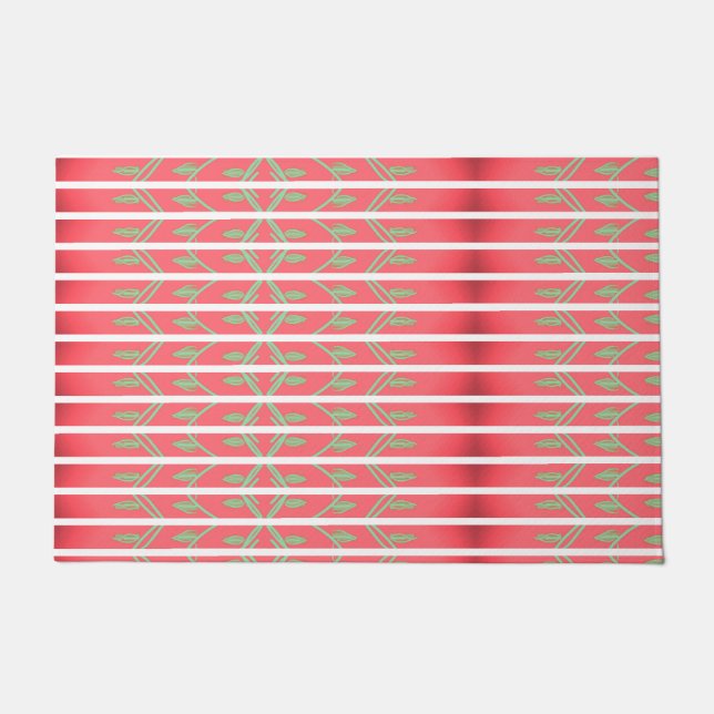 A Designer Throw Mat With Mint Green And Pink (Front)