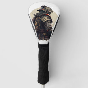 A detailed samurai illustration golf head cover