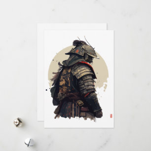 A detailed samurai illustration holiday card