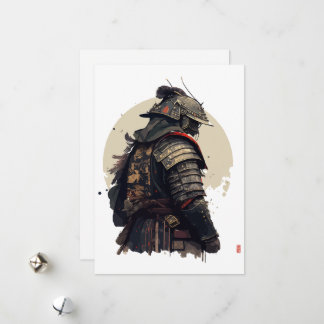 A detailed samurai illustration  holiday card