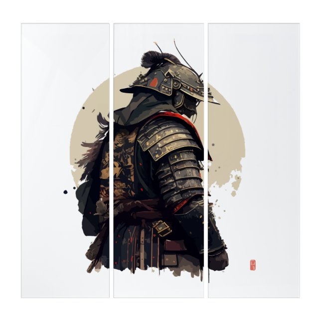 A detailed samurai illustration  triptych (Front)