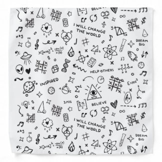 A+ Detention Doodles in White Bandana