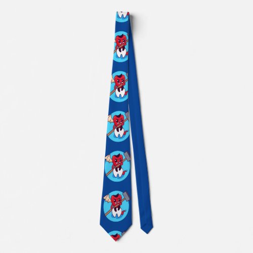 A Devilish Toothache Cute Little Demon Vector Art Neck Tie