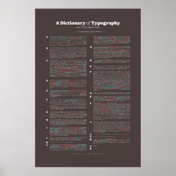 A Dictionary Of Typography - All Words Poster by creativ82 at Zazzle
