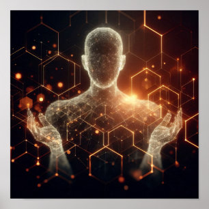 A digital lifeform transforming in virtual space Poster
