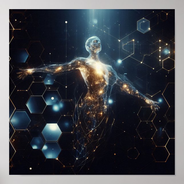  A digital lifeform transforming in virtual space Poster (Front)