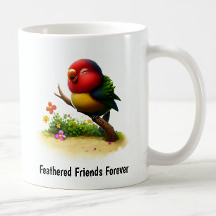 A Digital Painting of a Cute Collared Lory Coffee Mug