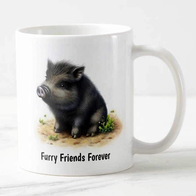 A Digital Painting of a Cute Farm Hog Coffee Mug (Creator Uploaded)
