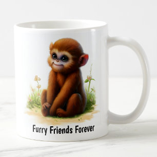 A Digital Painting of a Cute Howler Monkey Coffee Mug