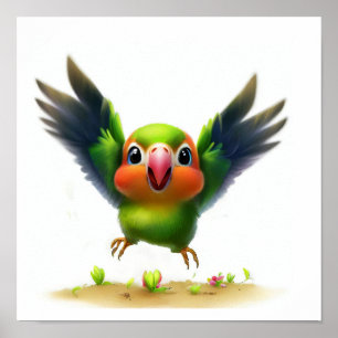 A Digital Painting of a Cute Jenday Conure Poster