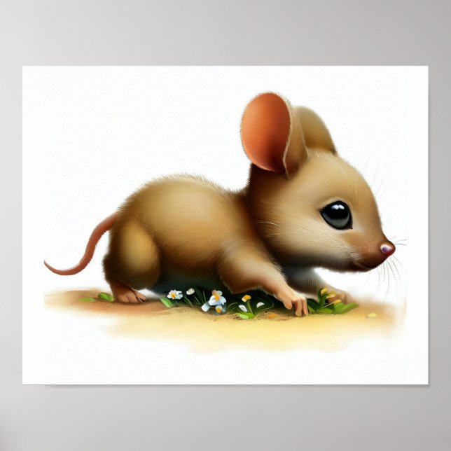 A Digital Painting of a Cute Kangaroo Rat Poster (Front)