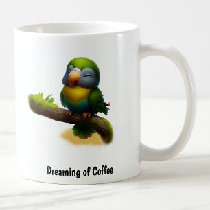 A Digital Painting of a Cute Masked Shining Parrot Coffee Mug