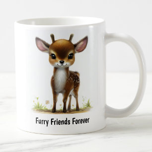 A Digital Painting of a Very Cute Deer Coffee Mug