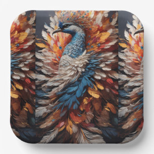  A Digital Peacock Renaissance Paper Plates