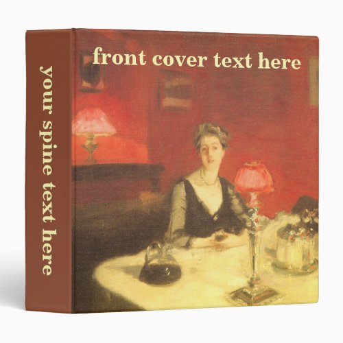 A Dinner Table at Night by John Singer Sargent 3 Ring Binder