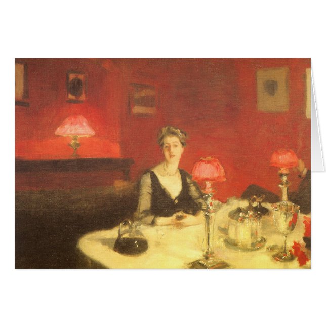 A Dinner Table at Night by John Singer Sargent Cards (Front Horizontal)
