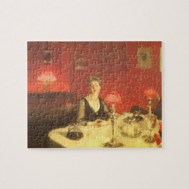 A Dinner Table at Night by John Singer Sargent Jigsaw Puzzle (Horizontal)