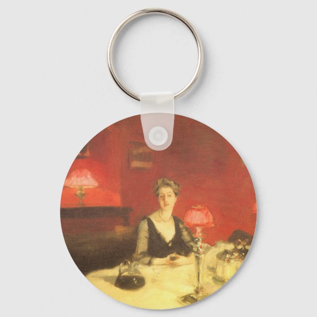 A Dinner Table at Night by John Singer Sargent Keychain (Front)