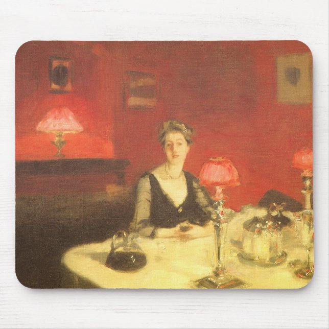 A Dinner Table at Night by John Singer Sargent Mouse Pad (Front)