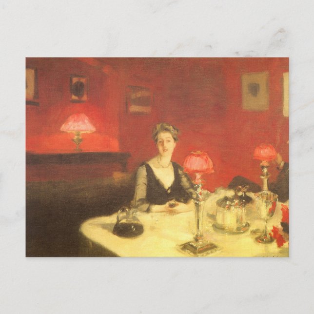 A Dinner Table at Night by John Singer Sargent Postcard (Front)