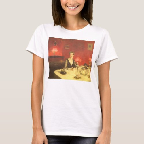 A Dinner Table at Night by John Singer Sargent T_Shirt