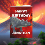 A Dino-Mite Birthday Awaits Card<br><div class="desc">Wow! I just had to share how amazing our Dinosaur Kids Jurassic Triceratops Birthday Card is for the birthday boy in your life! This design is absolutely perfect for giving them a dino-mite celebration they'll never forget. Imagine their face lighting up when they see this adorable card featuring a colorful...</div>