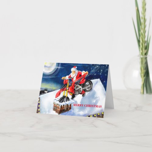 A dirt bike for Christmas Holiday Card
