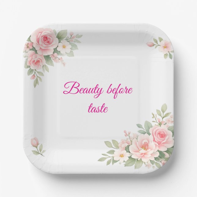 A Dish as Pretty as Your Treats Paper Plates (Front)