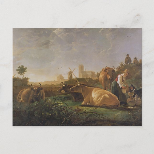 A Distant View of Dordrecht Postcard (Front)