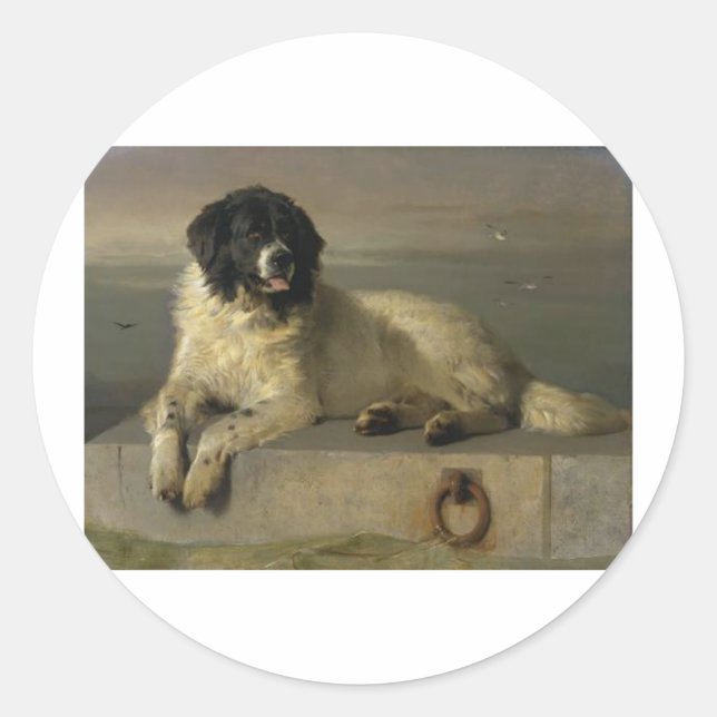 A_Distinguished_Member_of_the_Humane_Society_by_Si Classic Round Sticker (Front)