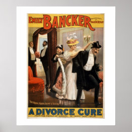 A Divorce Cure Vintage Theater Poster. Poster