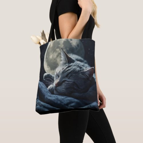 A DJs silhouette filled with a starry night sky  Tote Bag