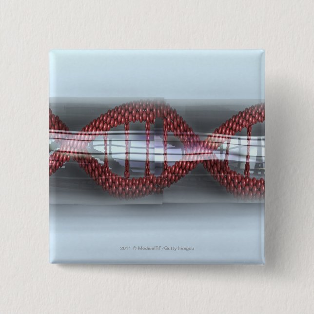 A DNA strand in a capsule Button (Front)
