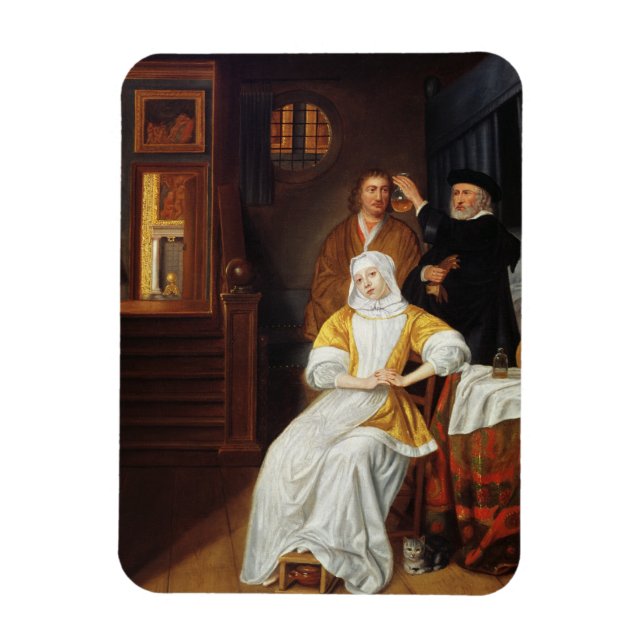 A Doctor Visiting a Young Lady in a Bedroom (oil o Magnet (Vertical)