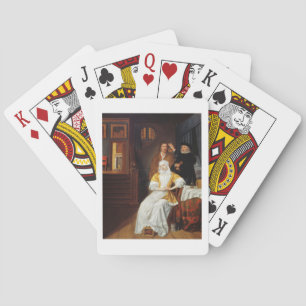 A Doctor Visiting a Young Lady in a Bedroom (oil o Poker Cards