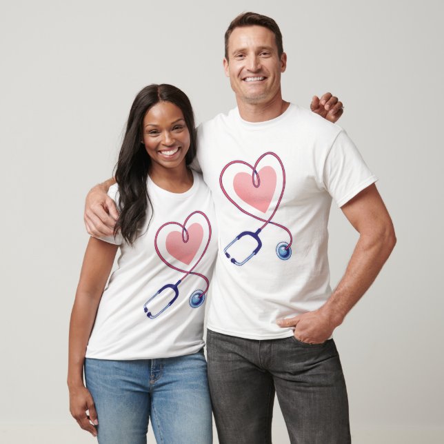 A doctor's stethoscope and a heart T-Shirt (Unisex)