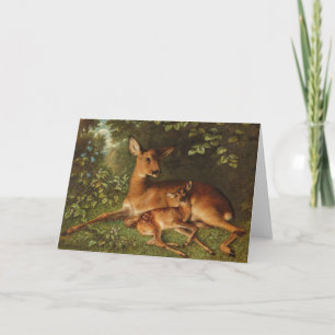 A Doe with Fawn Carl Schweninger, Jr. Card