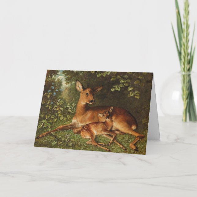 A Doe with Fawn | Carl Schweninger, Jr. Card (Front)