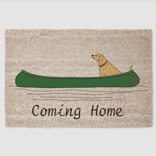 A Dog and his Canoe Fiber Doormat (Front)