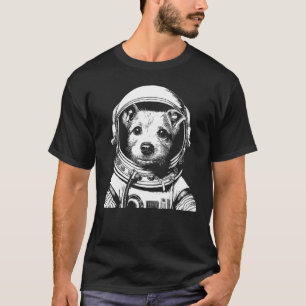 A Dog Astronaut in Space Illustration For Dog Mom  T-Shirt