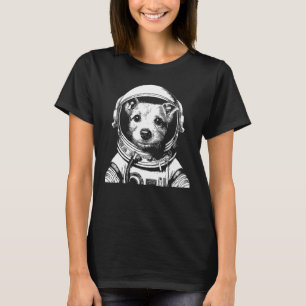 A Dog Astronaut in Space Illustration For Dog Mom  T-Shirt