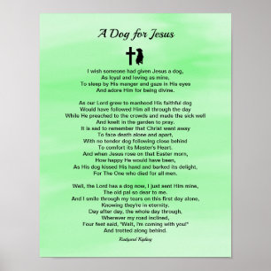 A Dog for Jesus Poem Sympathy Poster