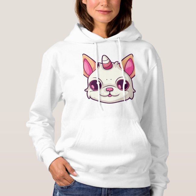 a dog with unicorn horns  hoodie (Front)