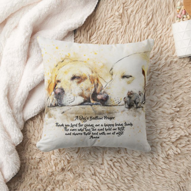A Dog's Bedtime Prayer Throw Pillow (Blanket)