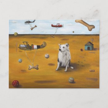 A Dogs Dream Postcard by paintingmaniac at Zazzle