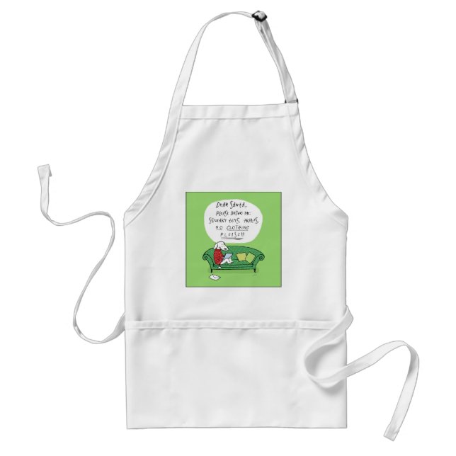 A Dog's Letter to Santa - Funny Christmas Cartoon Adult Apron (Front)